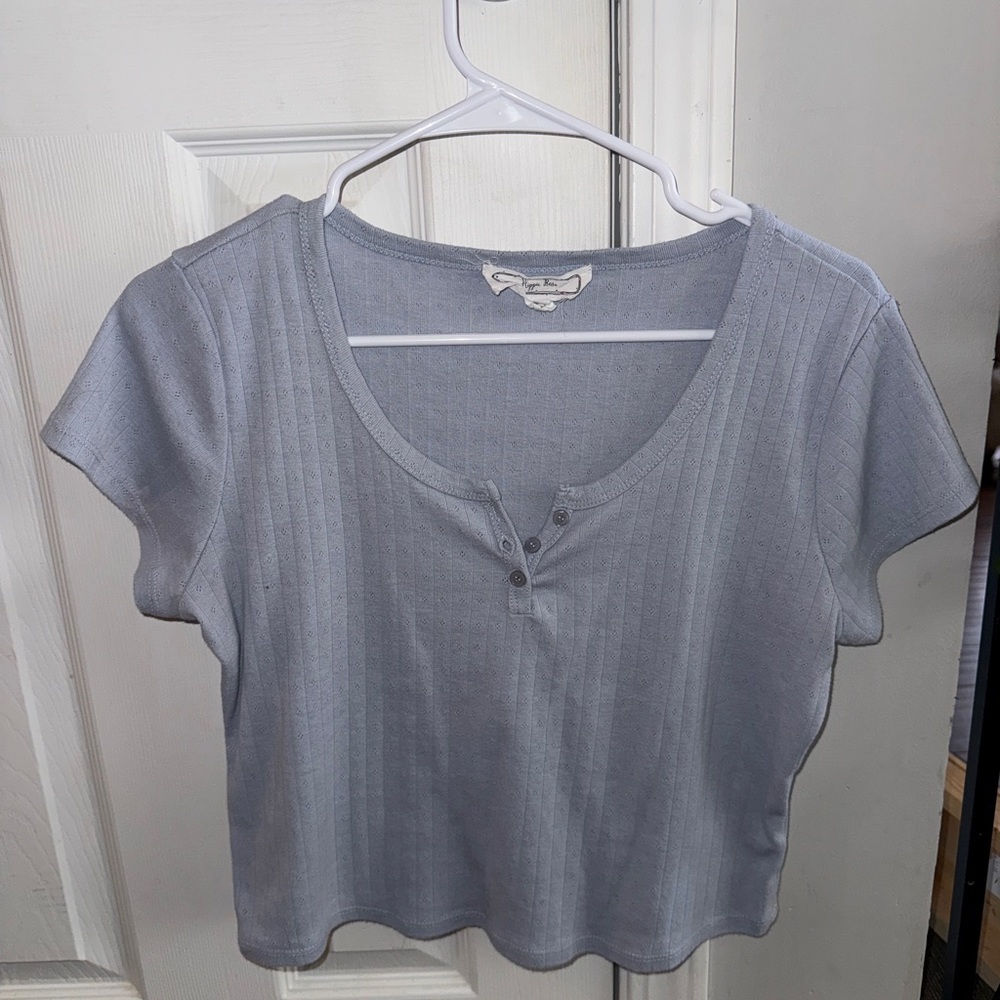 Hippie Rose Light Blue Crop Top